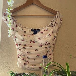 POLLEY AND ESTHER drape sleeve tank top!🍒